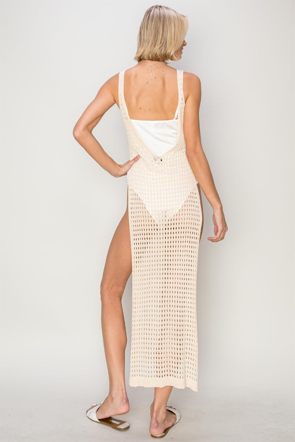 HYFVE Backless Crochet Cover Up Dress