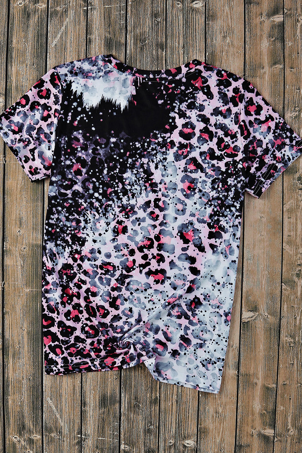 Leopard Round Neck Short Sleeve T-Shirt